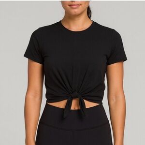Lululemon Black Front-Tie Women's Cropped Top